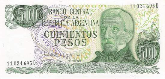 Argentinien p303c D 500 Pesos 1977